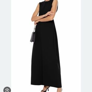 The Row NWT Black Medium Gown Maxi Ianni Scuba Dress Sleeveless Capsule Wardrobe